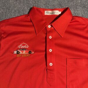 Vintage Pro Celebrity Bill Elliot Polo Shirt Mens Large Red Short Sleeve Nascar